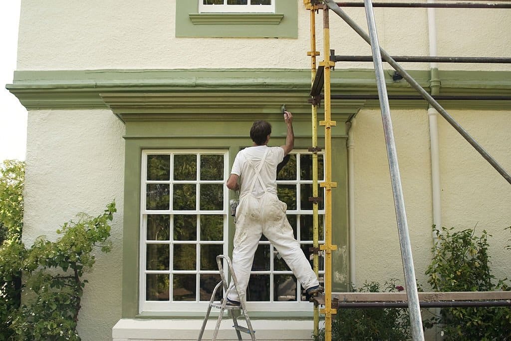 Painter and decorator working.